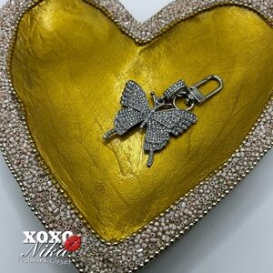 Silver Sparkling Butterfly Keychain